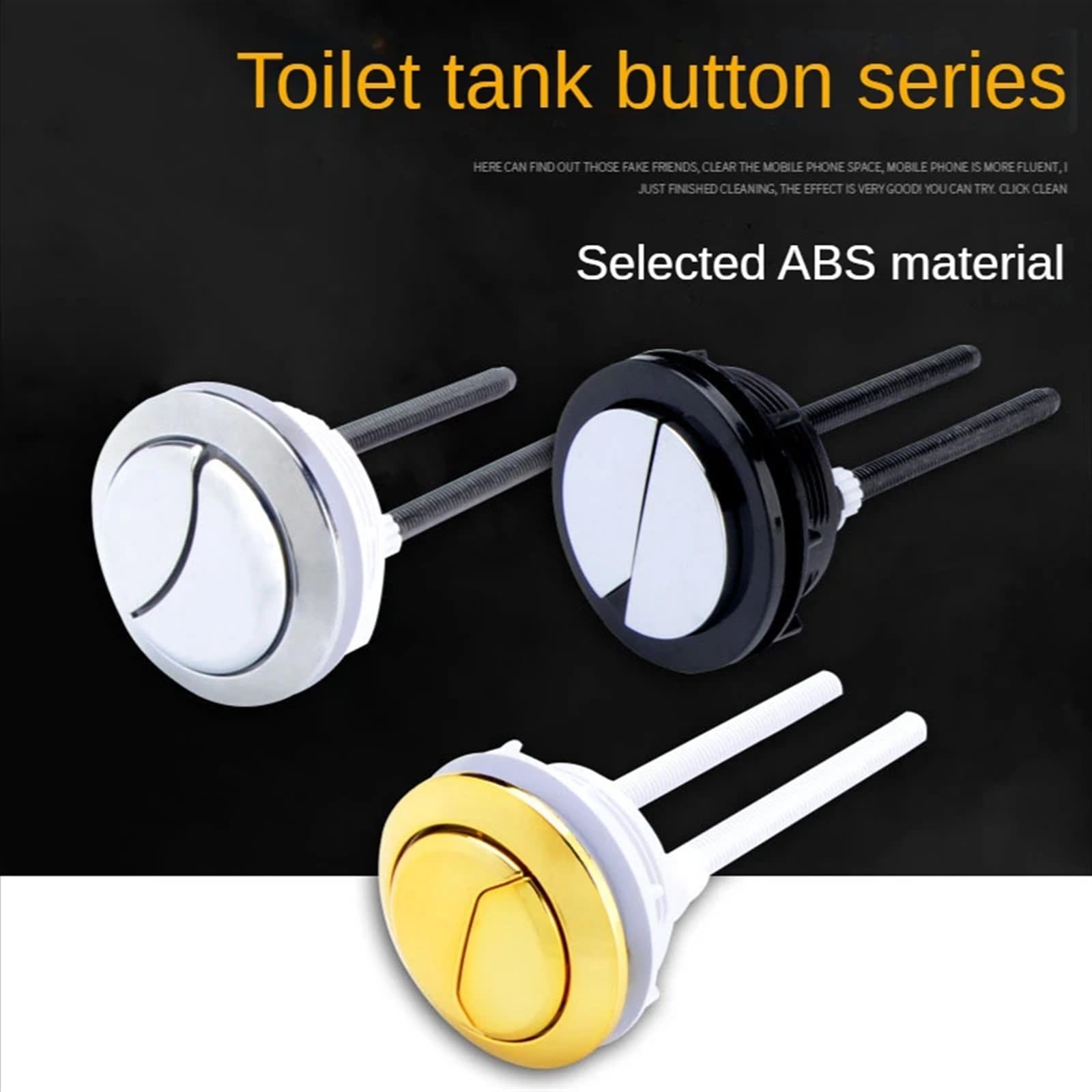 Toilettenspülungstaste 1PCS Dual Flush Wc Tank Taste 38mm/48mm/58mm Runde Form Closes Push Tasten bündig Ventile Schalter Bad Zubehör (Color : 2)