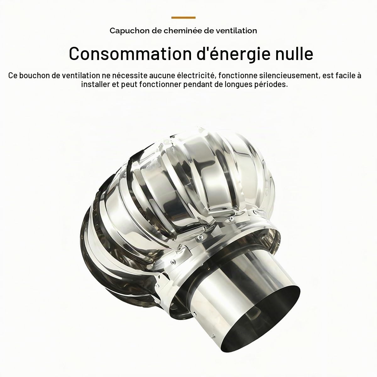 Chapeau de Cheminée Ventilé Anti-refoulement 100 150 200 mm,Extracteur de Fumées Rotatif Éolien Acier Inoxydable,Couvercle pour Trou de Cheminée pour Tuyau de Toit Hotte Aspirante(100 mm)
