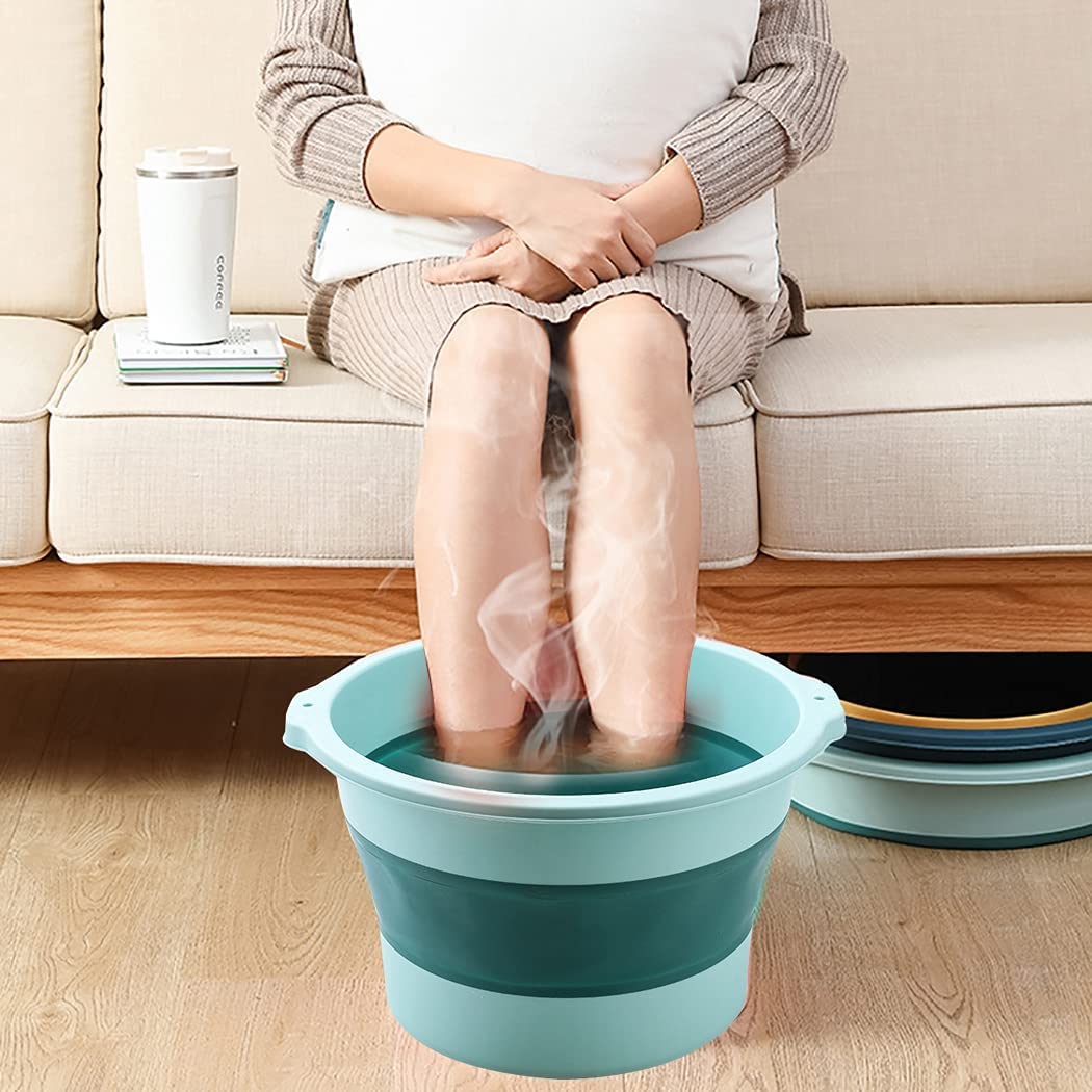 proxin Foldable Footbath Pail Massage Soak Bucket Household Easy Storage Basin/Large Foot Soaking Tub/Folding Foot Bath Spa Massage/Basin Foot Bucket for Soaking Foot,Toe Nails, and Ankles,Pedicure (B0C72DSR91) Amazon Price History, Amazon Price Tracker