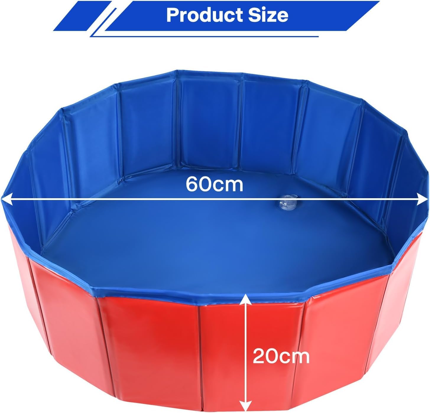 Piscina plegable para perros, 60 x 20 cm, bañera plegable para mascotas, piscina antideslizante de PVC para perros, gatos y niños, interior y exterior
