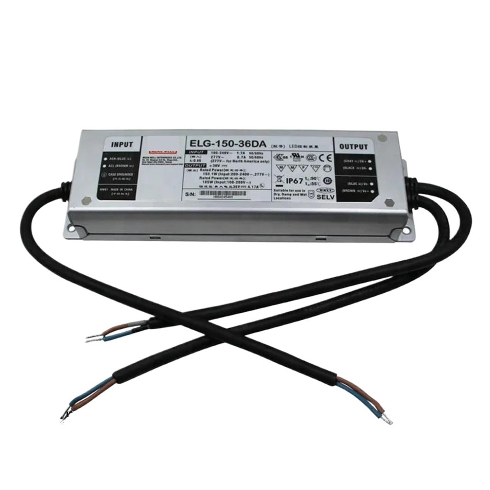 Bloc d'alimentation étanche ELG-150 pour sécuriser les circuits LED 48V