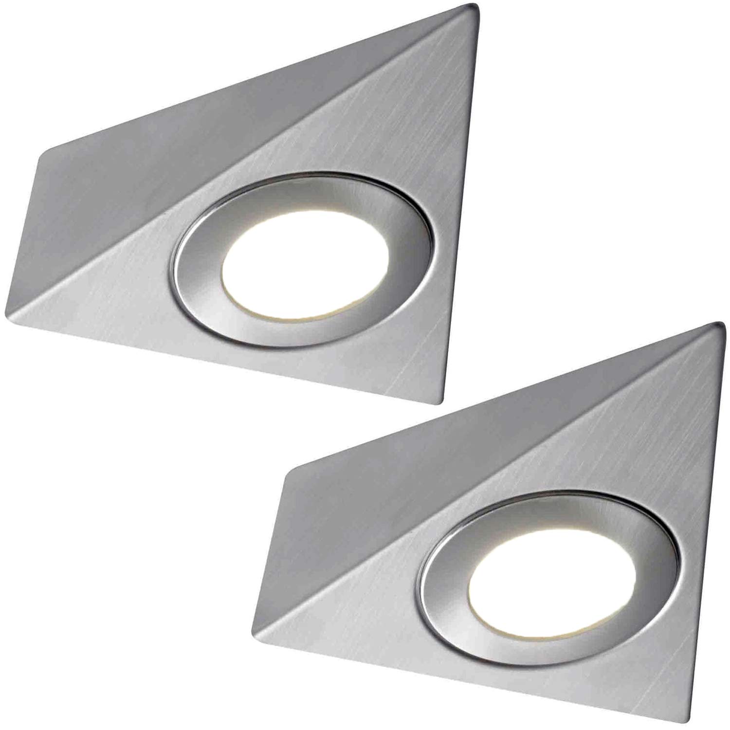 Loops 2X Led Triangle Spotlights 240V Natural Under Cabinet Kitchen Kit White/Light