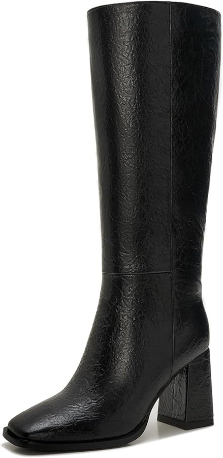 Amazon.com | Aizhenzm Black Wide Calf Knee High Boots for Women