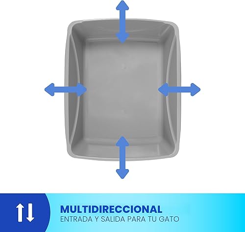 Miniatura 6 de Petmate Bandeja de arena, azul/gris, pequeña, fabricada en Estados Unidos