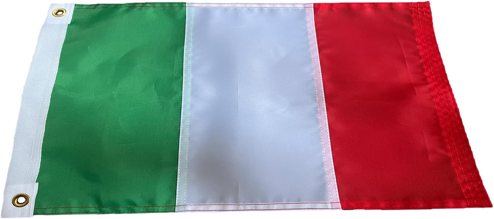 AUROFLA Italian Flag 12x18 Inches, Italy Boat Flag Small Fade Proof Patchwork Precision Sewing, 12 x 18 Small Italian Flag Heavy Duty Outdoor Decorations with 2 Brass Grommetss (12"x18" Boat Flag)