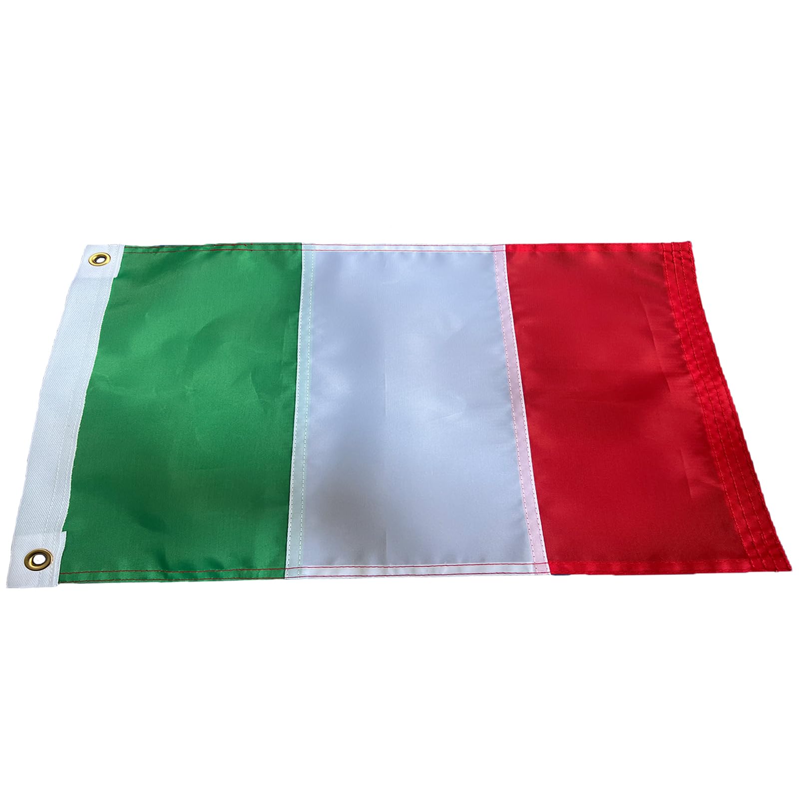 AUROFLA Italian Flag 12x18 Inches, Italy Boat Flag Small Fade Proof Patchwork Precision Sewing, 12 x 18 Small Italian Flag Heavy Duty Outdoor Decorations with 2 Brass Grommetss (12"x18" Boat Flag)