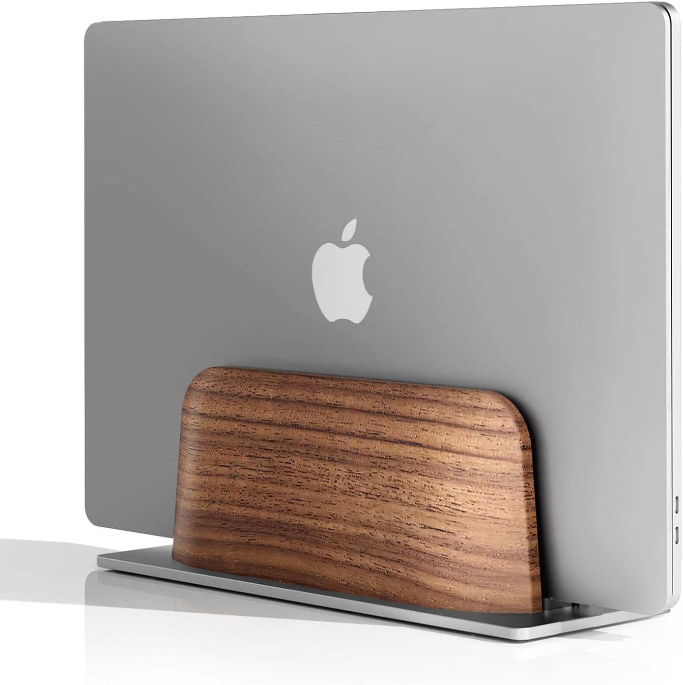 - UPERGO Vertical Laptop Stand for Desk, Laptop Holder to Dock MacBook, MacBook Pro and Other Laptops, Black Walnut Wood
