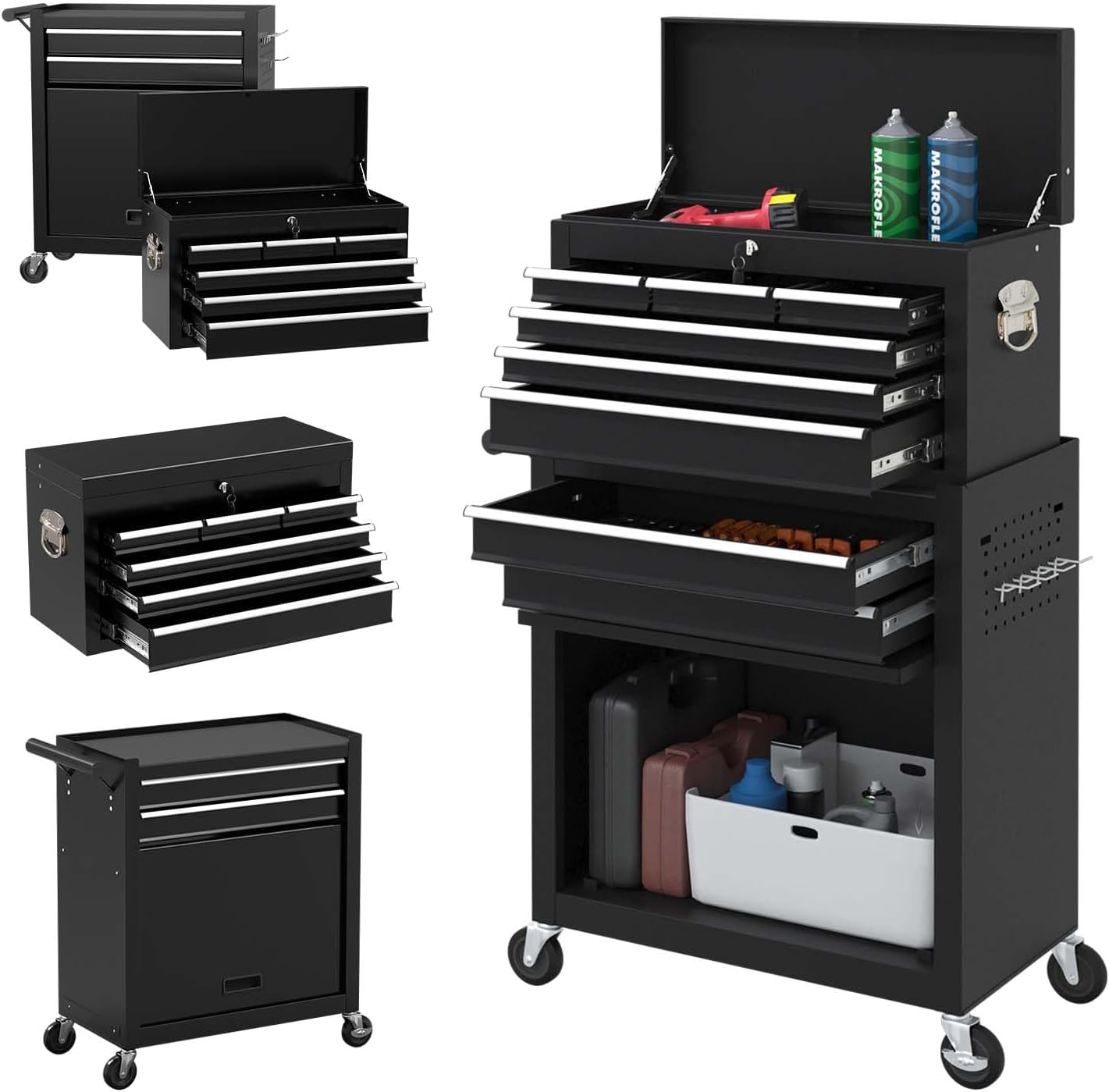 Huxxion 5Drawer Rolling Tool Chest on Wheels, Tool