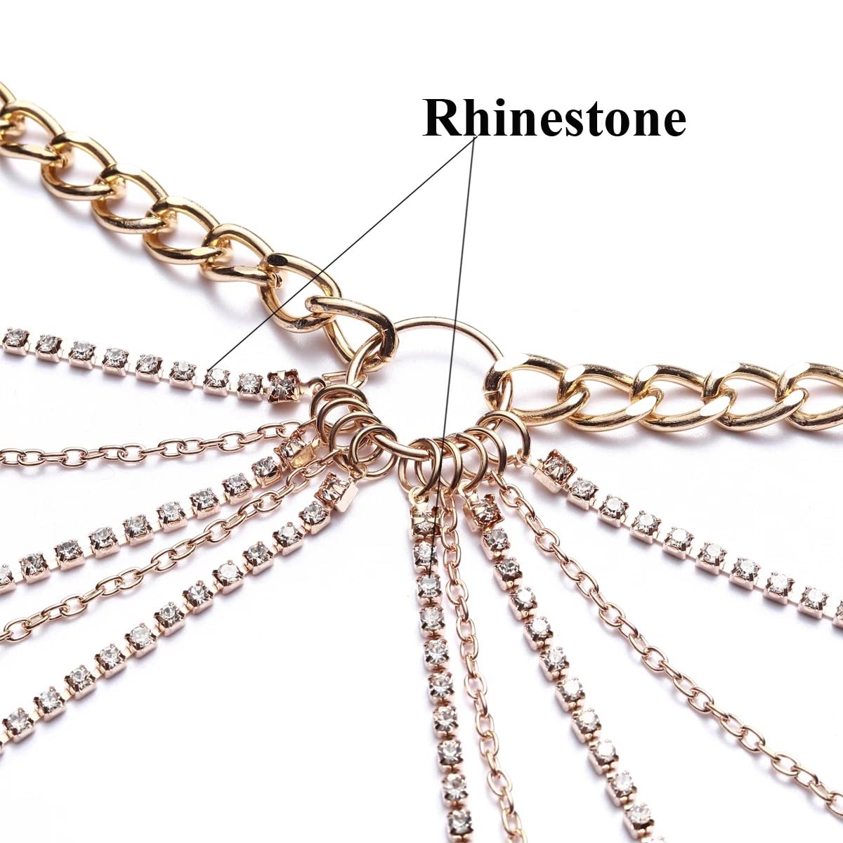 Amazon.com: Waist Chain Belt Layered Rhinestone Belly Body 