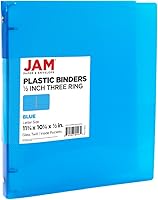 Vista 69 de JAM PAPER - Carpetas de plástico de 1 pulgada - Carpetas de 3 anillas surtidas (rojo, azul, verde y naranja) - Paquete de 4