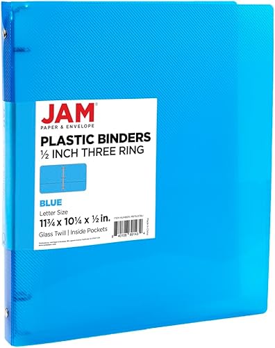 Miniatura 69 de JAM PAPER - Carpetas de plástico de 1 pulgada - Carpetas de 3 anillas surtidas (rojo, azul, verde y naranja) - Paquete de 4
