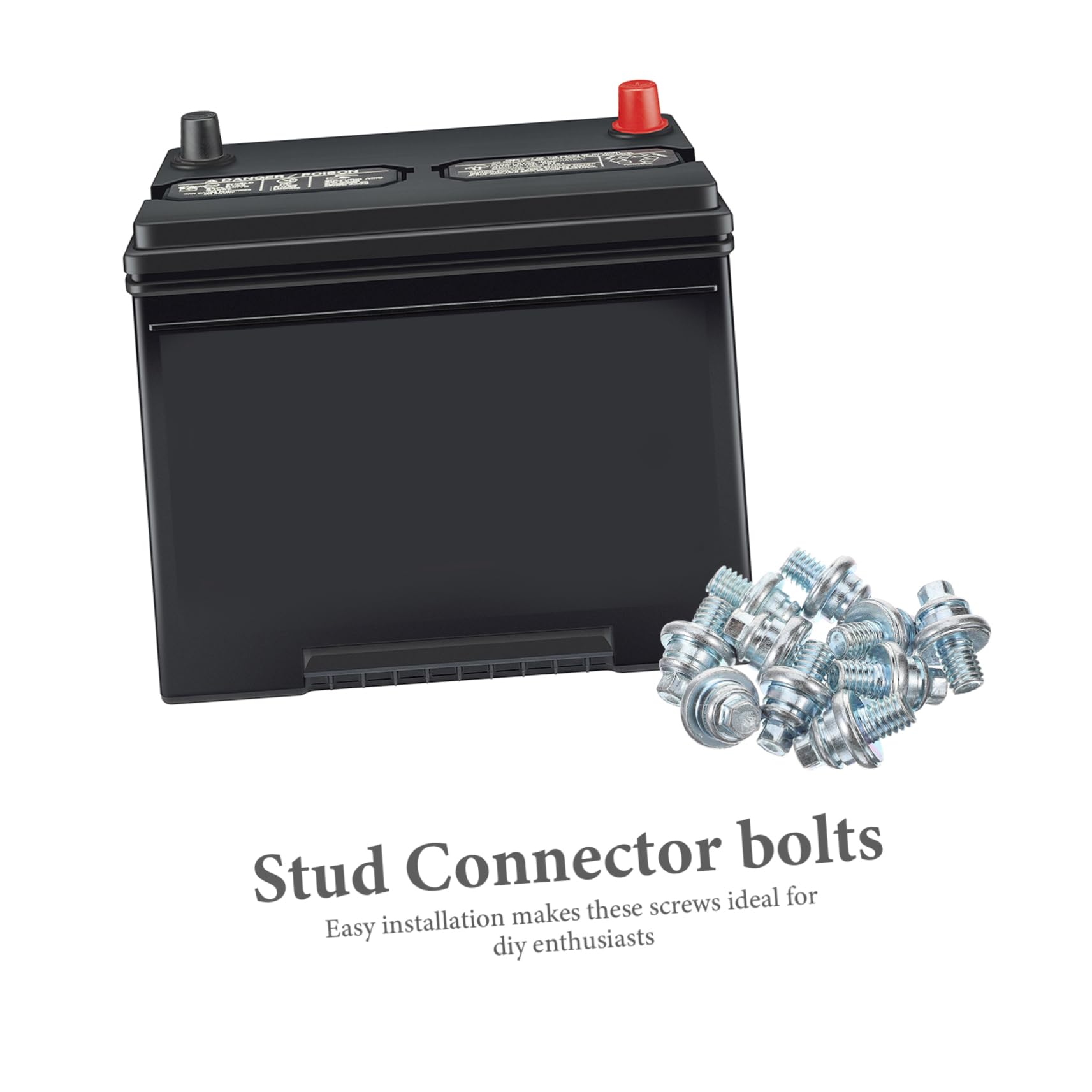 Gatuida 50piezas Terminal De Batería De Coche Juego De Tornillos Galvanizados Resistentes Al Desgaste Fácil Instalación Uso Interior y Exterior Compatible Conectores De Batería