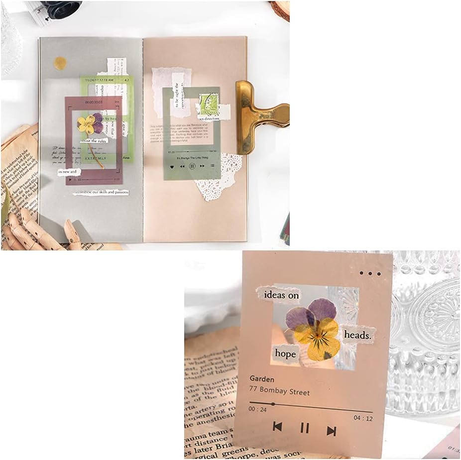 60Pcs Sticker Set DIY PET Decorative Stickers Scrapbook Decal Sticker for Scrapbooking Journal Planner Notebook Album Art Hand DIY Craft Bullet Diaries