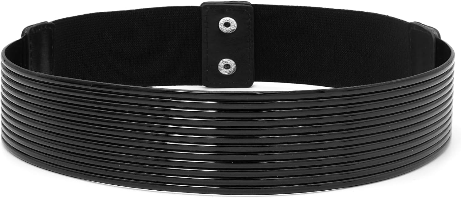 BAOKELAN Wide Elastic Waist Belts for Women Stretchy Vintage Cinch Belts for Dresses