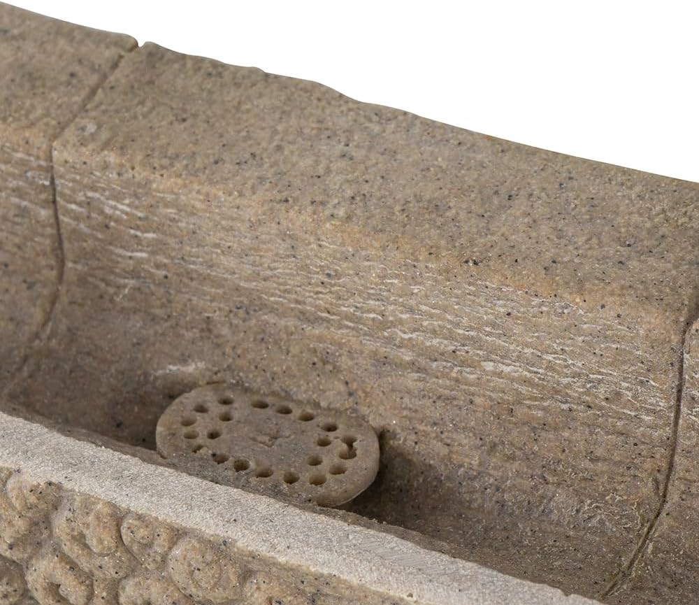 25""x13""x39""H Outdoor Indoor Floor Standing Meditating Soothing Buddha Fountain Waterfall with LED for Backyard Garden Patio Outdoor - Beige, T2-SA60062-DS