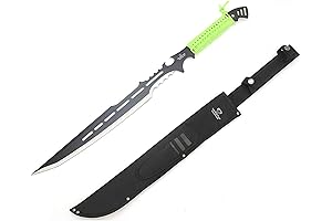 Snake Eyes Sword: Silver & Black Fantasy Design Ninja Sword with Nylon Sheath