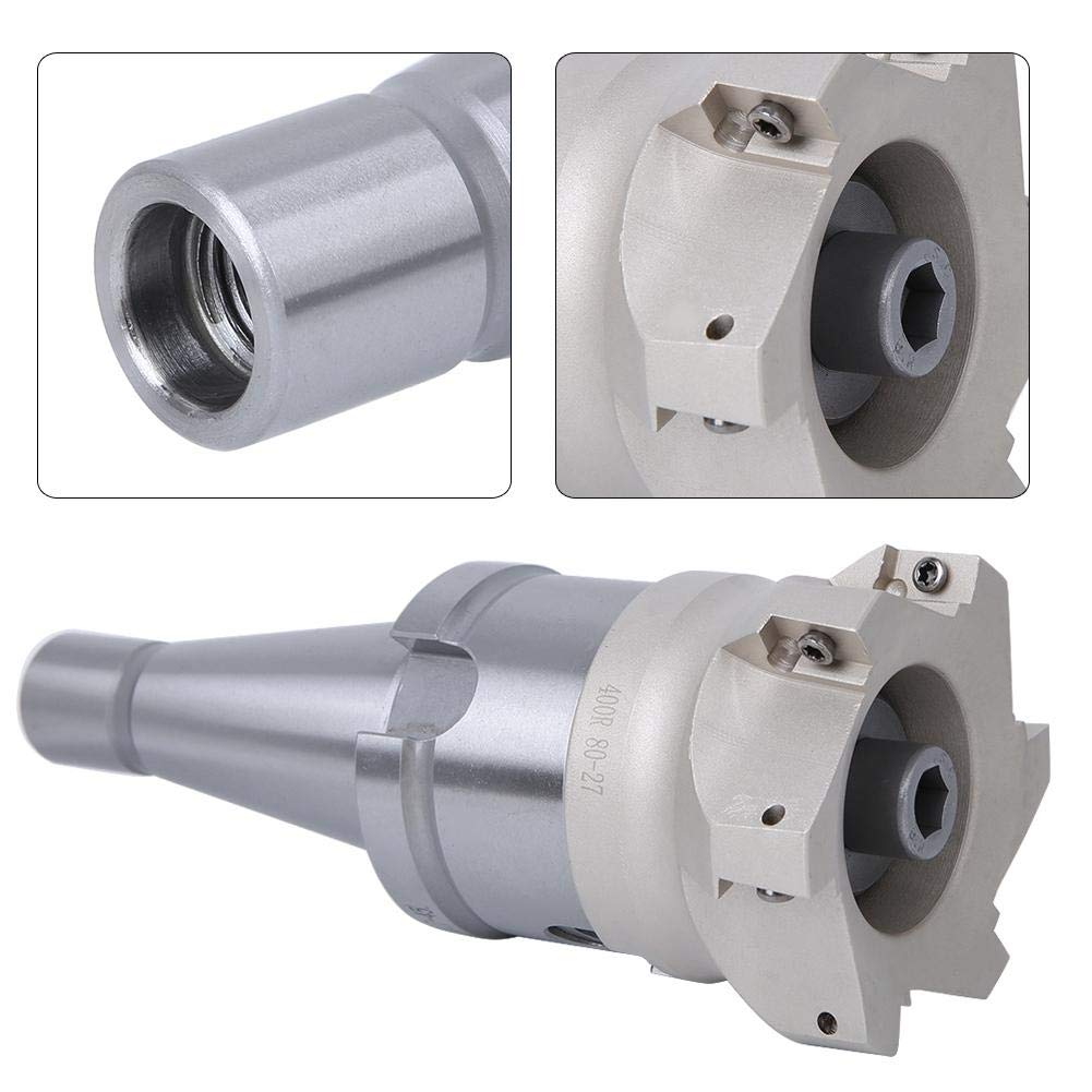 Fräser Spannzangenhalter Fräseinsätze, Spannzangenhalter NT40-FMB27 + BAP400R-80-27-6-Flötenschneider + APMT1604 Einsätze(10PCS Milling Inserts)