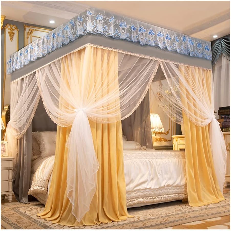 Moustiquaire couvre-lit européen rideau de lit superposé de luxe avec support de chambre
