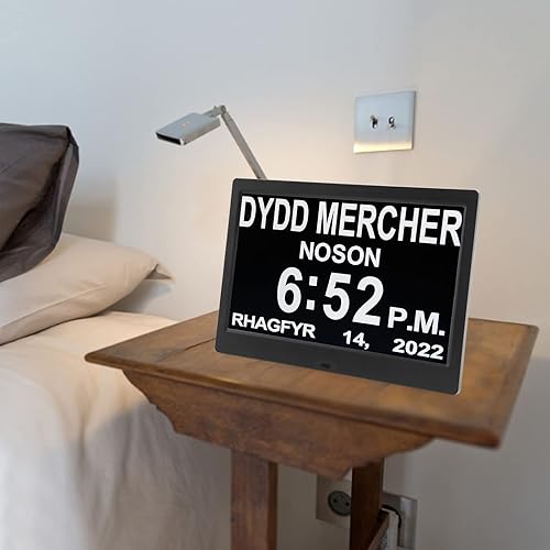 Miniatura 2 de Reloj despertador de fecha, 1024 x 600, reloj digital de 100 a 240 V, pantalla HD de 10 pulgadas, reloj despertador con calendario digital con