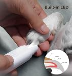 Pet Nail Grinder with LED Light, 2-Speed Low Noise & More Powerful Dog Nail Grinder, Pet Nail Trimmer File, Painless Paw Claw Care, Quiet Toenail Grooming Tool for Small to Large Dogs and Cats (White)
