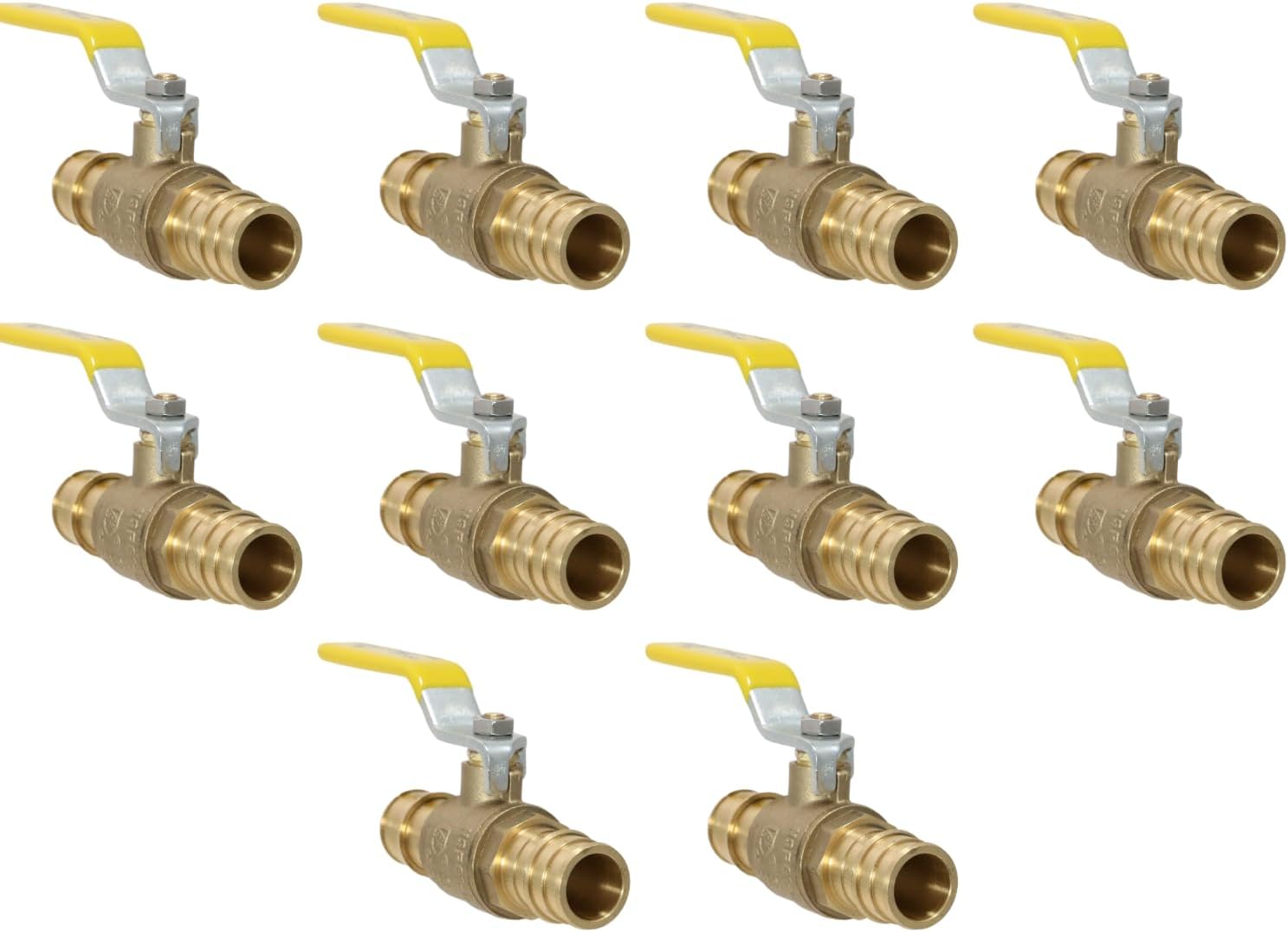 10 Pieces XFITTING 3/4'' Pex A Ball Valve, F1960 Expansion Ball Valve
