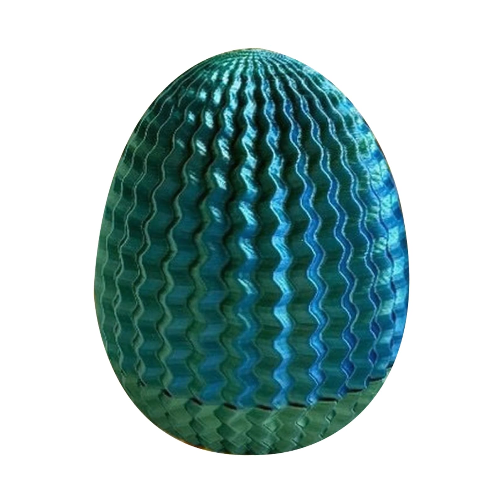 3D Printed Maze Dragon Egg Puzzle Box with Hidden Storage Cavity, Mechanical Brain Teaser Toy for Easter Birthday Gifts, Corrugated Textured Secret Container, 8cm Multi-Colour PLA Ornament Green