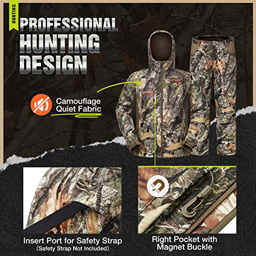 Tidewe Hunting Clothes For Men With Fleece Lining, Safety Strap Compatible Water Resistant Silent Jacket And Pants, Hunting Suit For Climbing Hiking Trekking Camping (Tidewe Conceal Size M) #TOP1