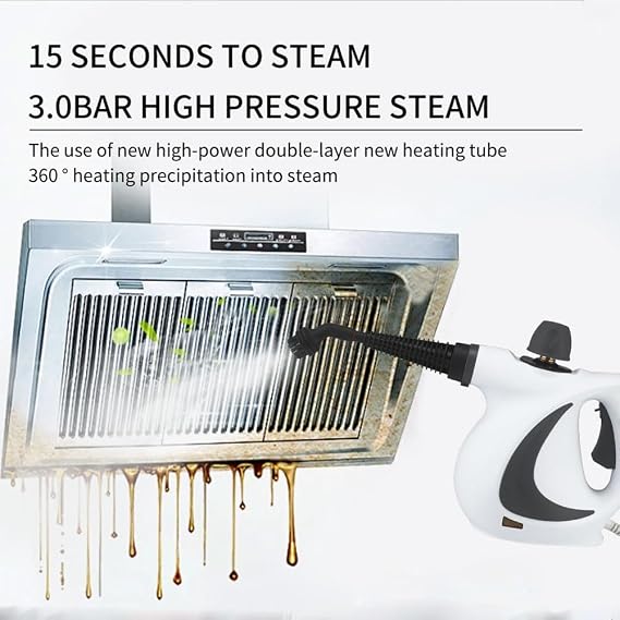 1050W Pressurized Handheld Steam Cleaner for Home, Portable Original Steamyclean Pro, Multi-surface Steamer for Upholstery, Car, Floor, Kitchen and More (White)
