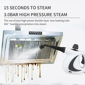 1050W Pressurized Handheld Steam Cleaner for Home, Portable Original Steamyclean Pro, Multi-surface Steamer for Upholstery, Car, Floor, Kitchen and More (White)