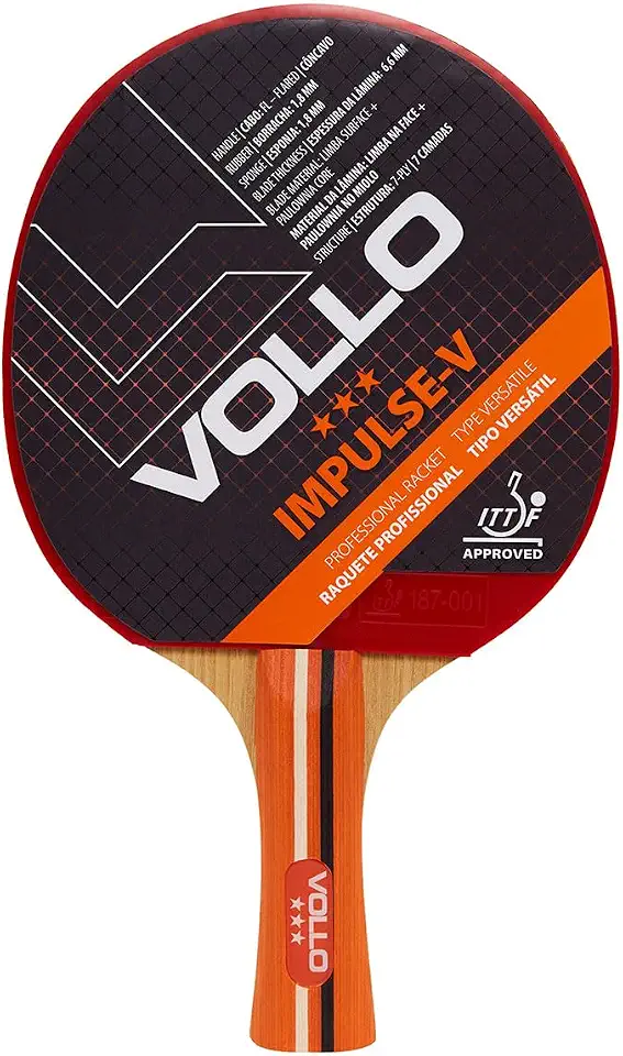Raquete Profissional de Tênis de Mesa Impulse V Vollo Aprovada ITTF