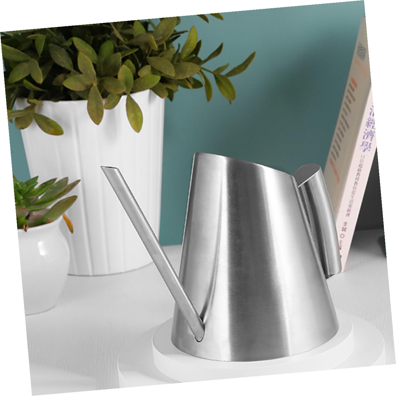 Annaffiatoio per Giardino in Acciaio Inox Beccuccio lungo Vaso per Annaffiare Piante da Esterno Strumento per Piantare in Giardino