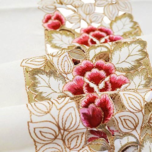 Embroidery Table Runner, Flower Table Runner Decorative Hollow Dining Table Cover and Runner (15.7"*59"(40 * 150cm))