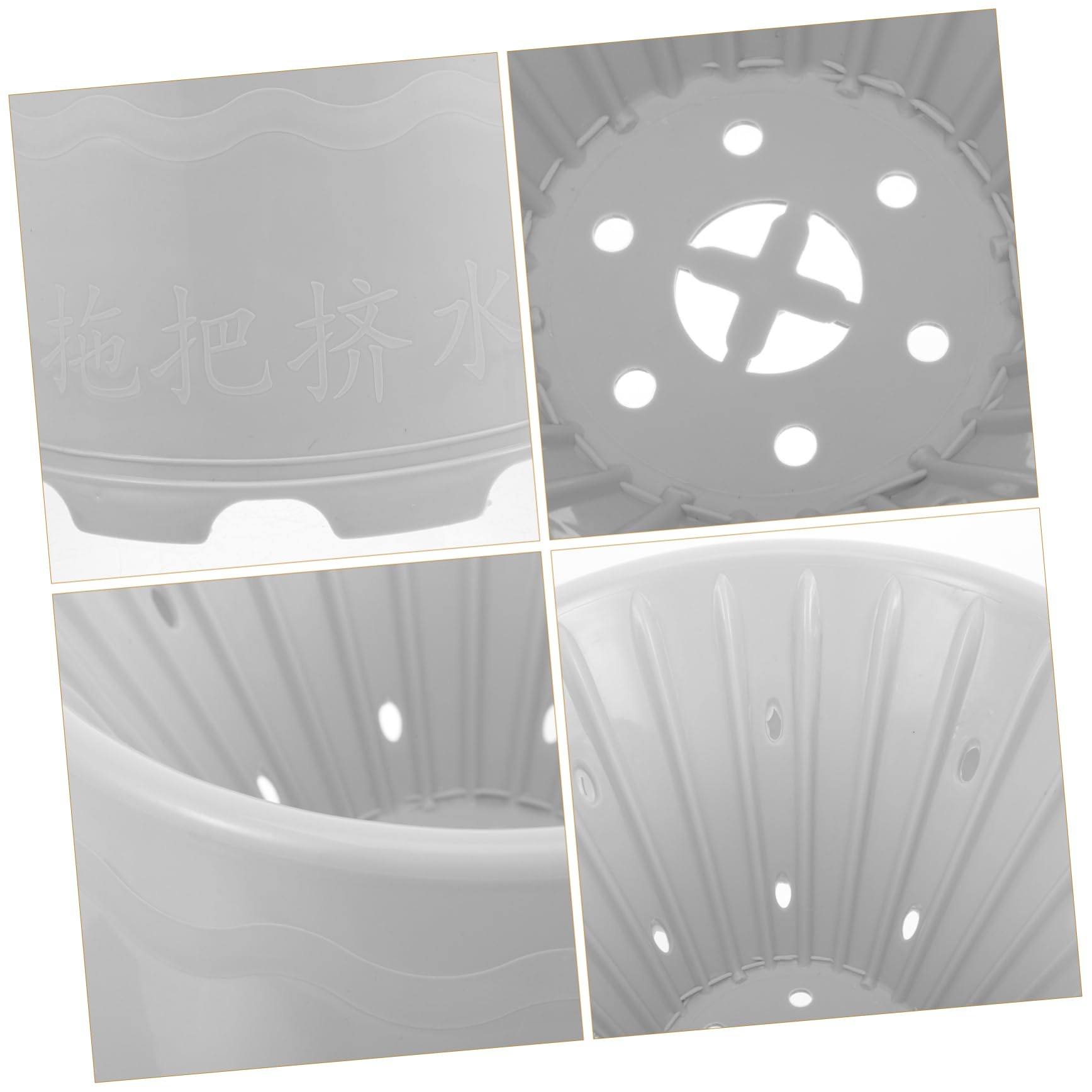 Cubo de Fregona de Plástico con Drenaje y Orificios Múltiples | Cesta de Secado para Mop, Uso en Baño, Diseño Multifunción para Vaciado de Agua