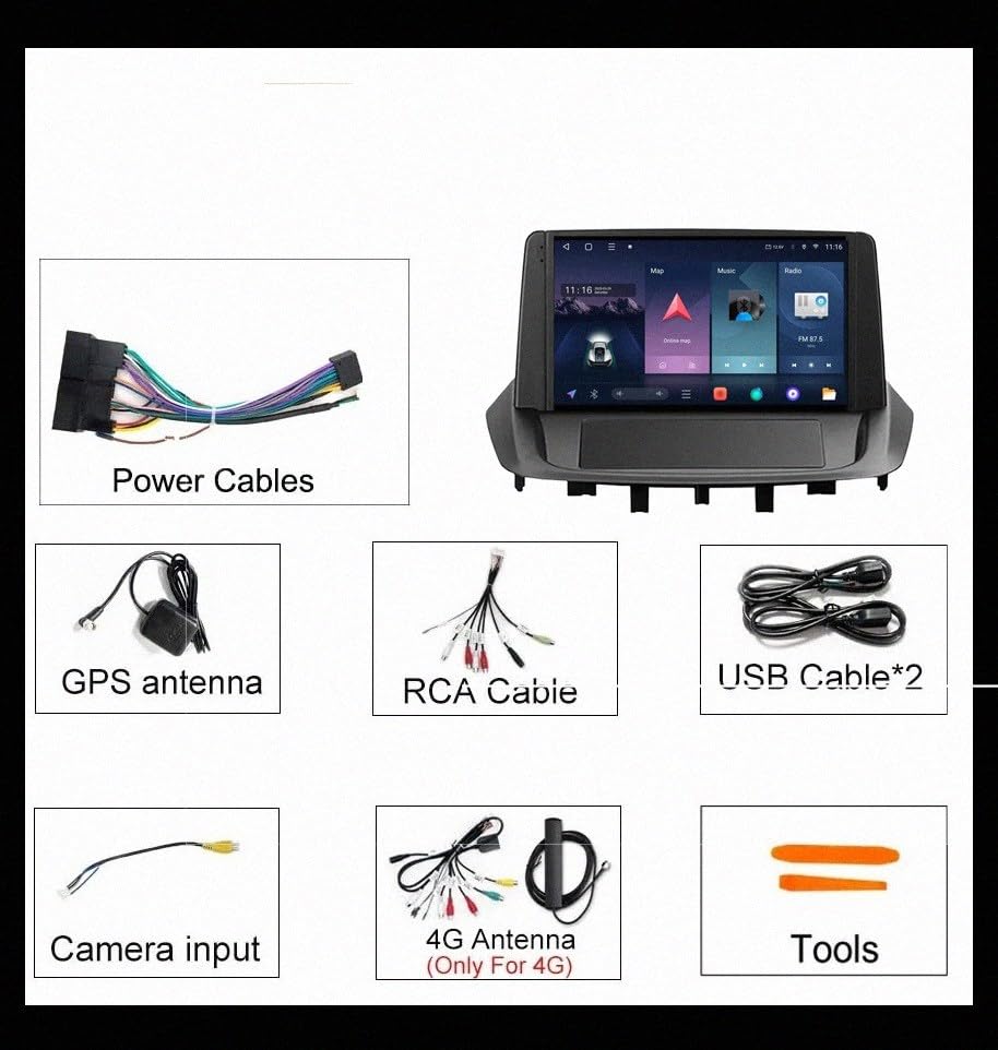 Radio Coche 2 DIN Renault Fluence 2008-2017 Carplay Android Auto 32G ROM 7