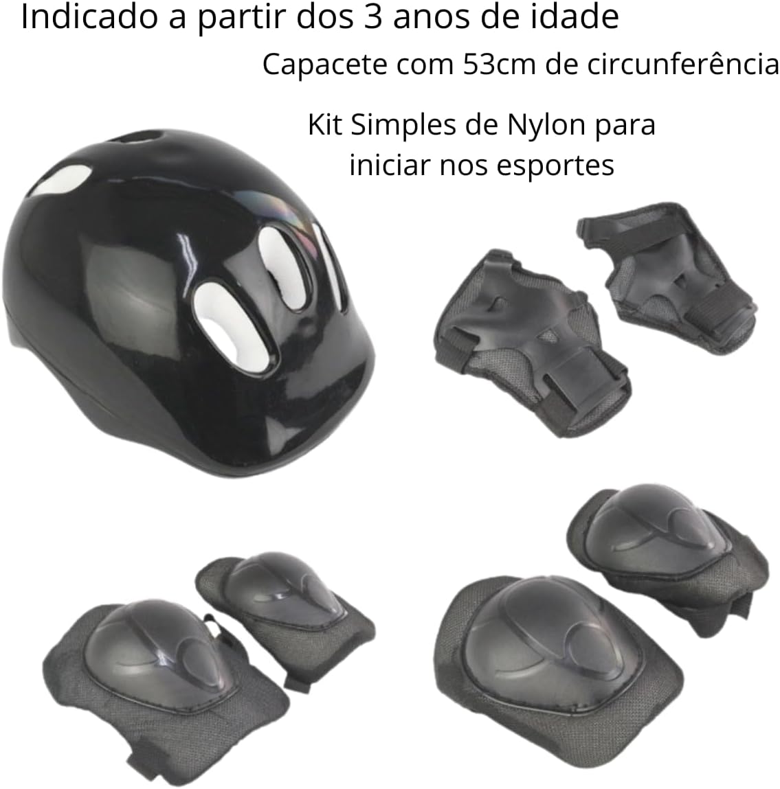 Imagem frontal do kit de proteção com fundo branco e limpo.