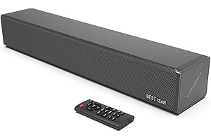 BESTISAN Tuned Soundbar with Optical, AUX, USB and Bluetooth Inputs