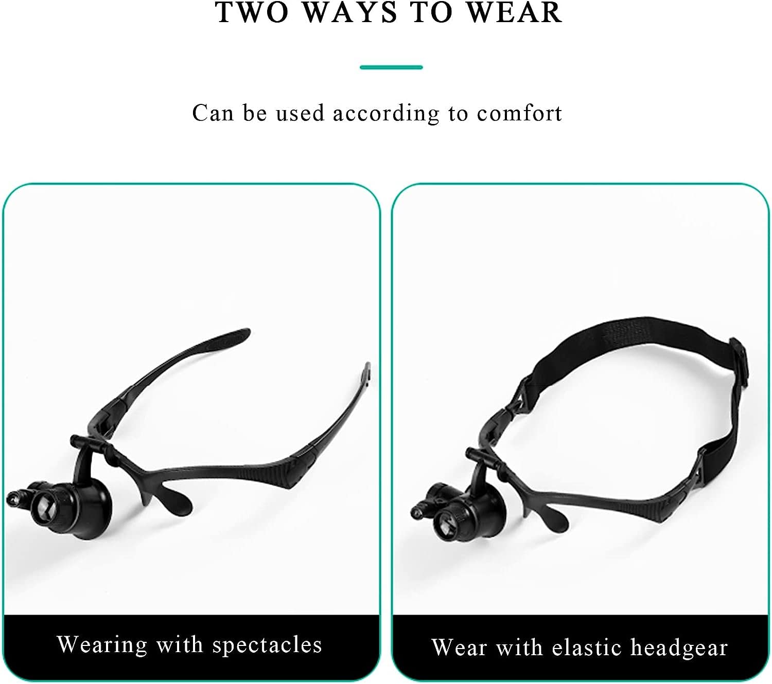 Vergrößerungsglas Mit Led-Beleuchtung, Kopfhalterung, Vergrößerungsglas Mit 4 Austauschbaren Linsen, Vergrößerungsglas Für Uhrenreparaturen, Lesebrille Für Senioren