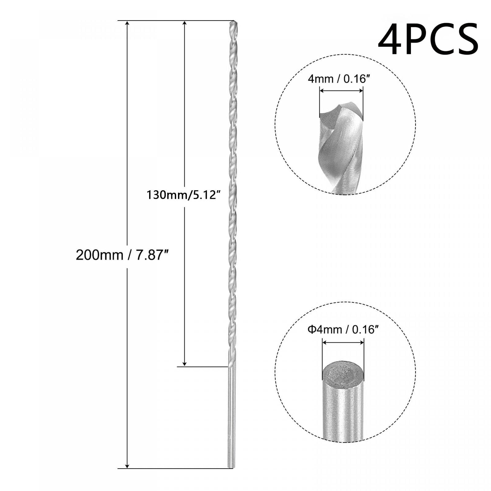 TA-VIGOR 4Pcs 4mm Extra Long Twist Drill Bits - Image 2