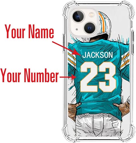 Miniatura 2 de IKPYTREE Funda con diseño de nombre y números para iPhone 15 14 13 12 11 Xs Max XR 8 7 6 Plus 11 Pro Mini, delgada funda protectora transparente a