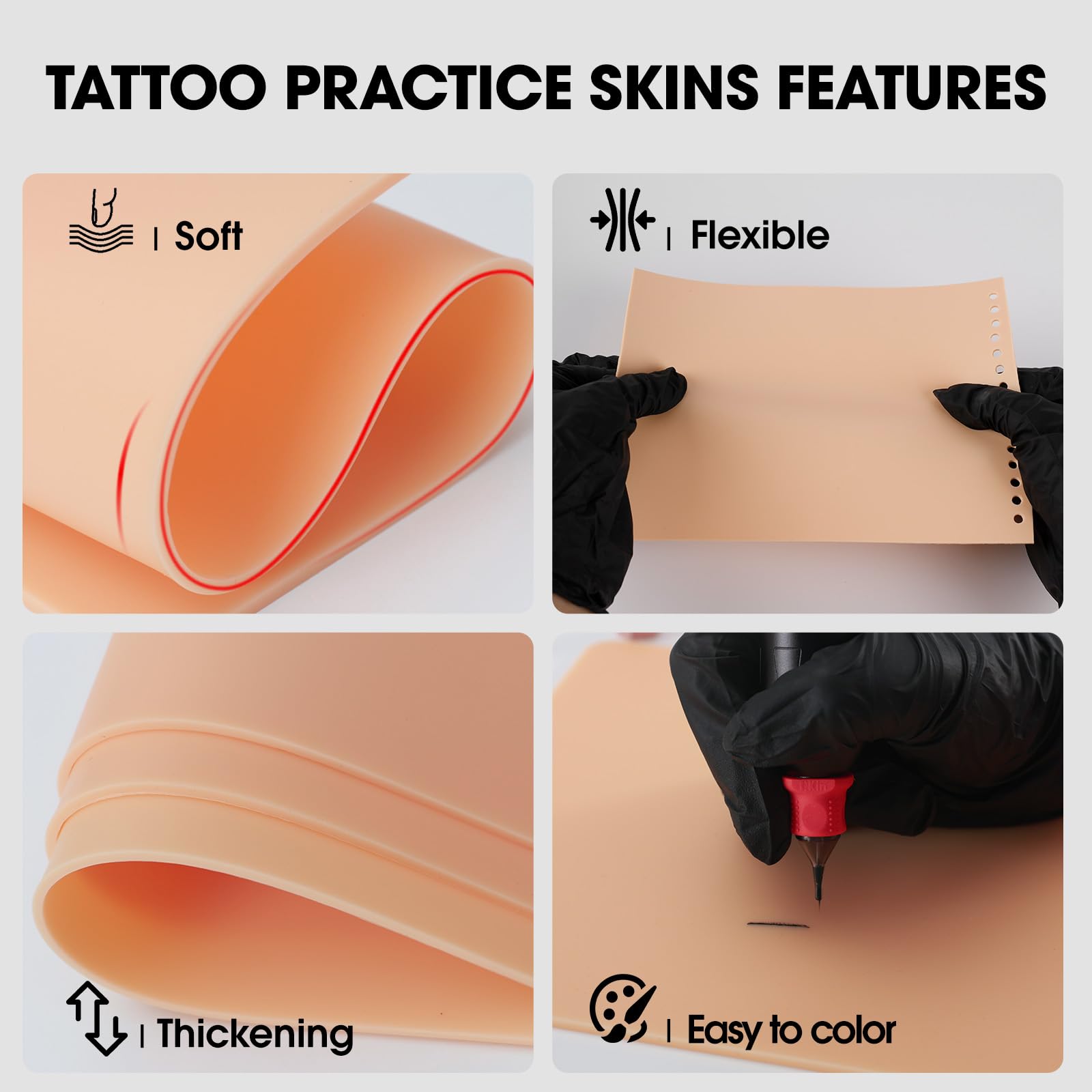 Amazon | INKin タトゥー練習用フリップブック 厚さ2mm シリコン