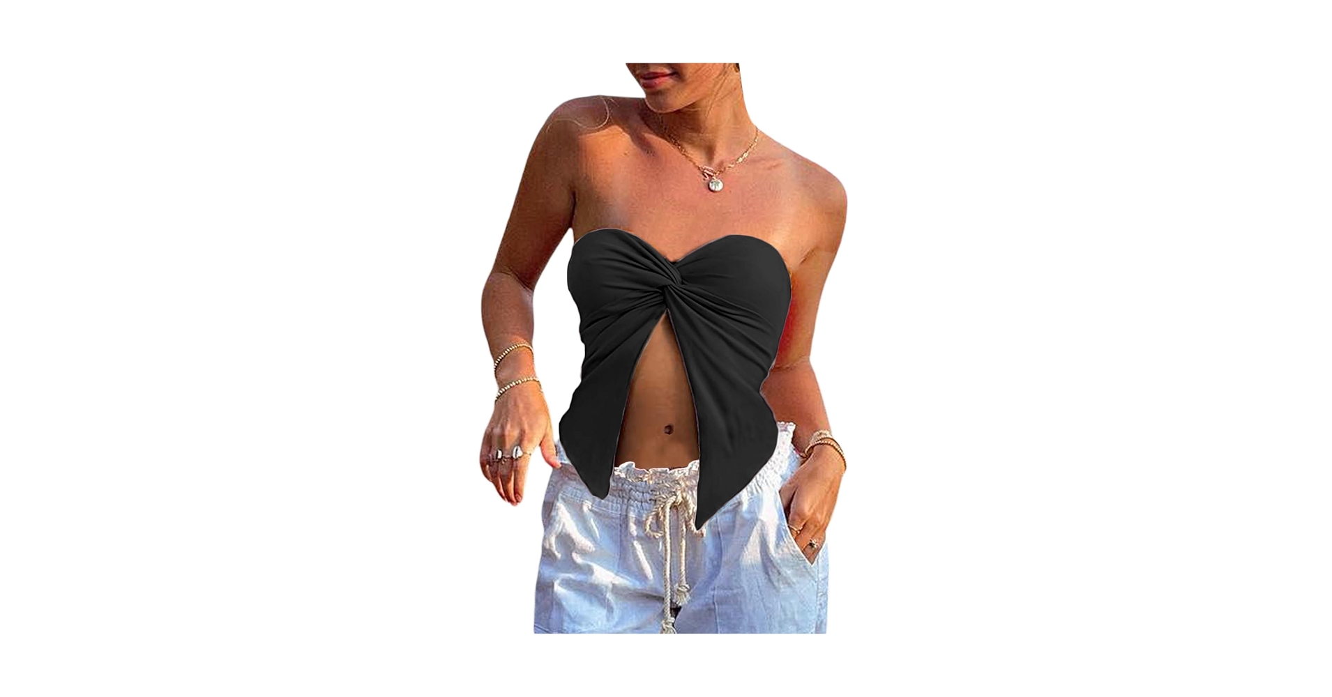 トップス tope tubetop TAIPOVE Tube Tops for Women Summer Strapless Cotton Bandeau