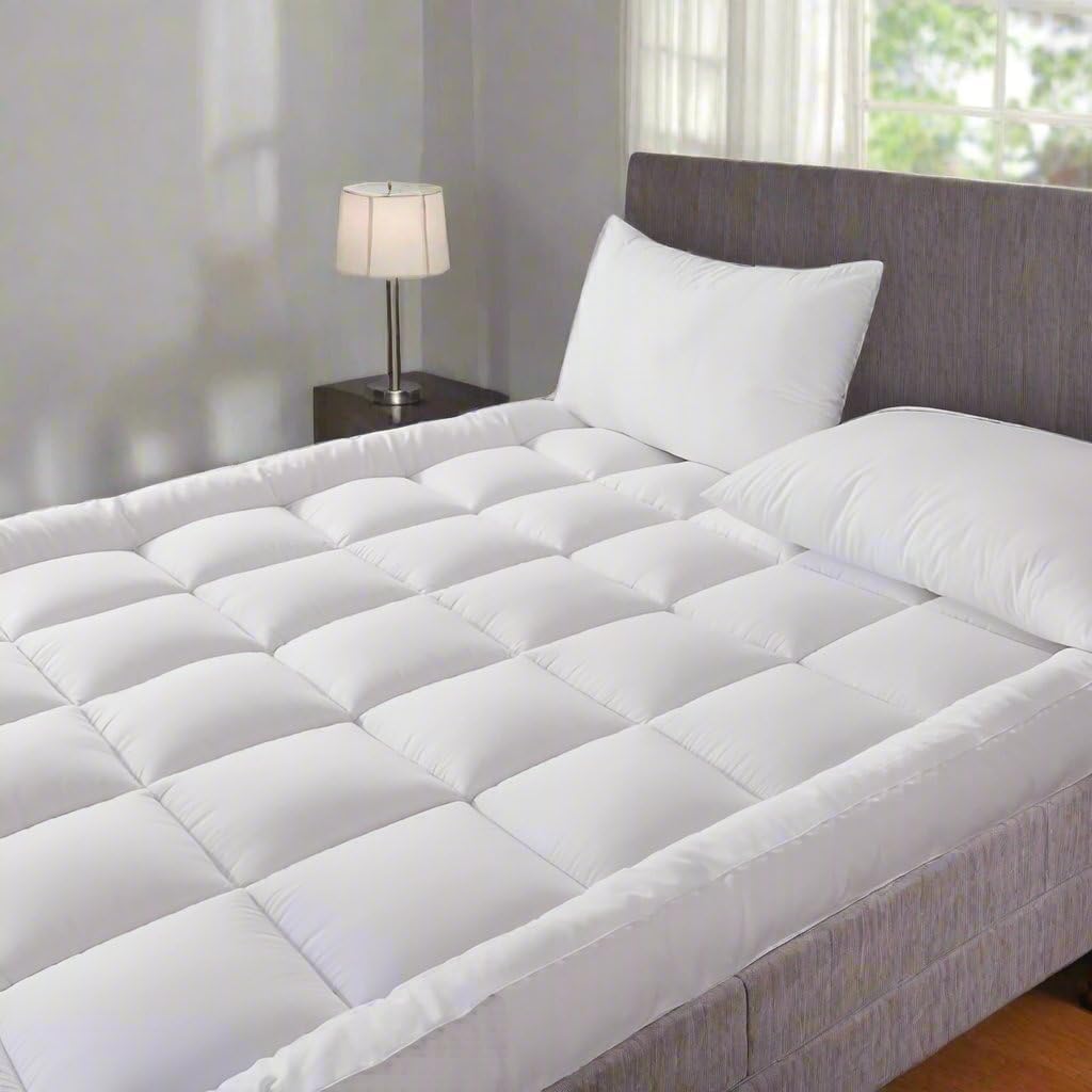 Adsin White Microfibre Mattress Topper Inch/10Cm Supersoft Heavy Fill Box Stitched And Elasticated Corner Straps Single Size 4