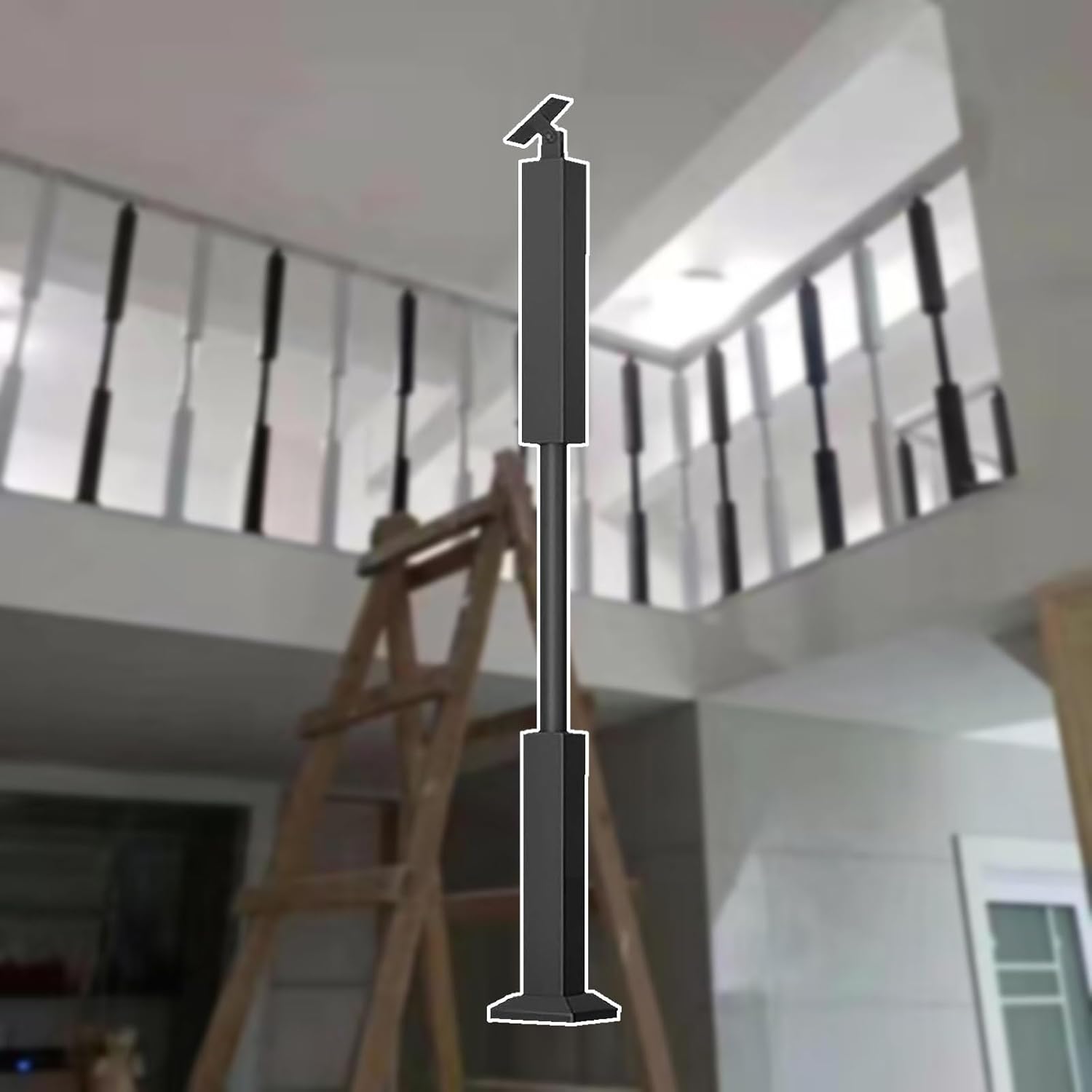 85 90 95 cm Metal Stair Baluster Posts, 270° Adjustable Spindles for Staircase, Deck Balusters for Balcony/Garden/Farmhouse/Loft Decorative(Gold,95cm/37.4in/3.1ft)