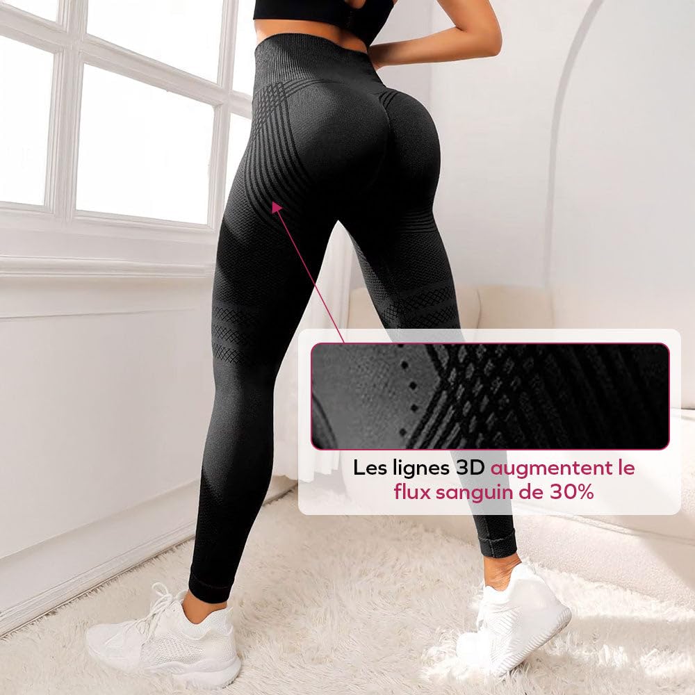 Arlaya Legging Anti Cellulite Sculptant Femme, Pantalon de Sport Taille Haute Gainant, Effet Push Up et Ventre Plat, Yoga & Fitness