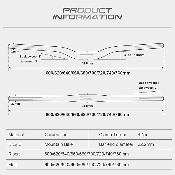 manubrio mtb carbonio RXL SL manubrio 31.8 riser 3K Opaco manubrio in carbonio per mtb 760mm - 4