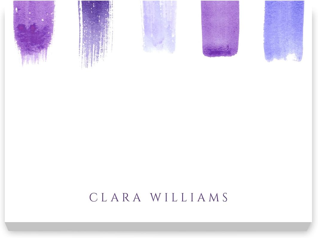 Custom Purple Paint Lines Post It Notes Personalized Stationery - Set of 6-50 Sheets per Post It Note. Size: 3in x 4in. Made in The USA.