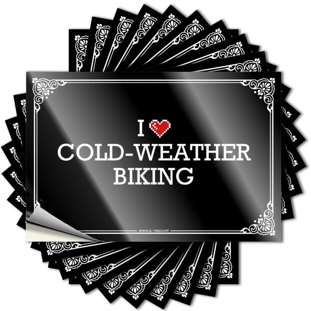 Lettering Sticker Friends | Lover Hat I Love Cold-Weather Biking for Checkered(6X9CM)