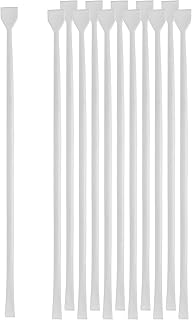 12PK Lab Stirring Rods - Spatula Ends - Policeman Stir Rods - Cocktail Stirrers - Polypropylene Plastic - Eisco Labs