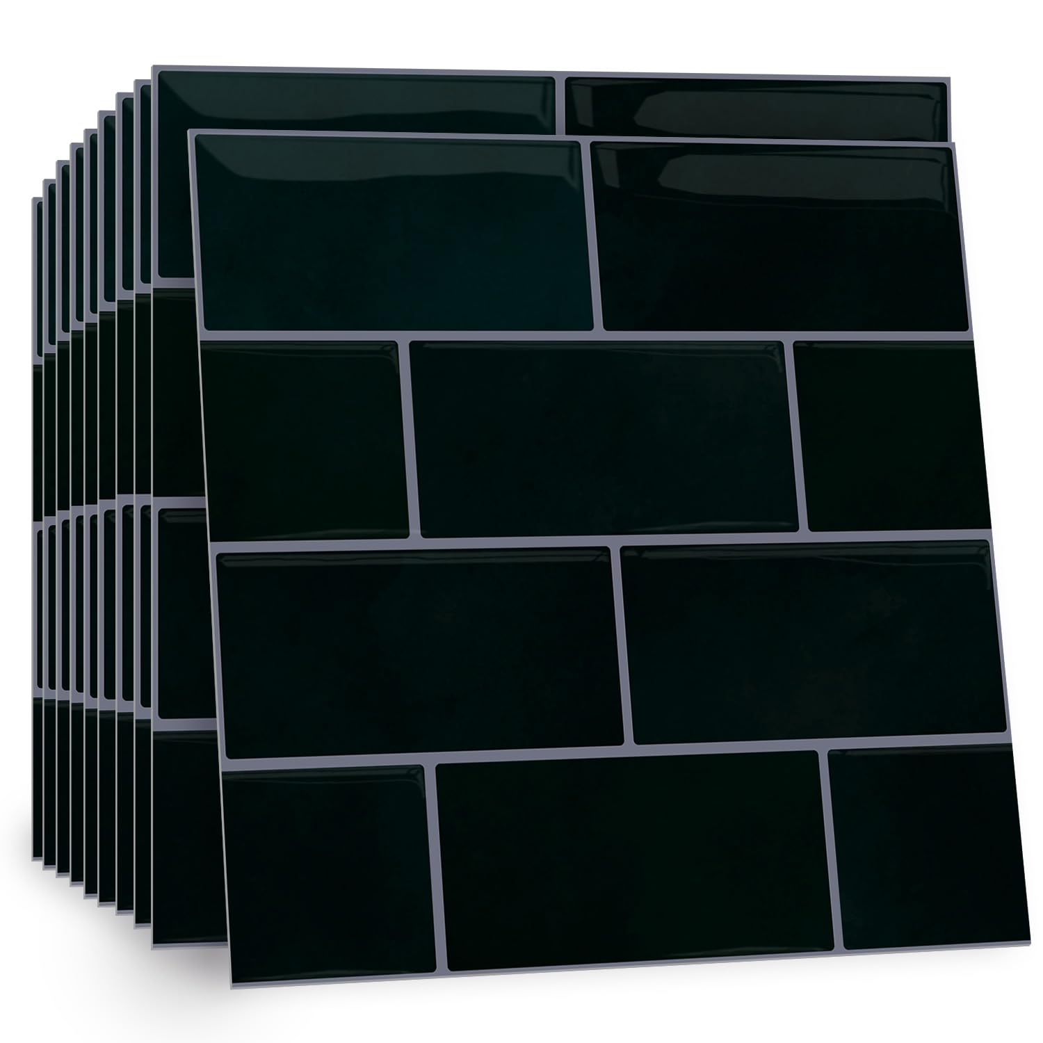 Celestdeco 2D 10 Sheets Self Adhesive Wall Tiles,Stick On Wall Tiles Kitchen Splashbacks for Walls,Green Tile Stickers Peel and Stick Backsplash Splashback Decals Tile 30x30cm