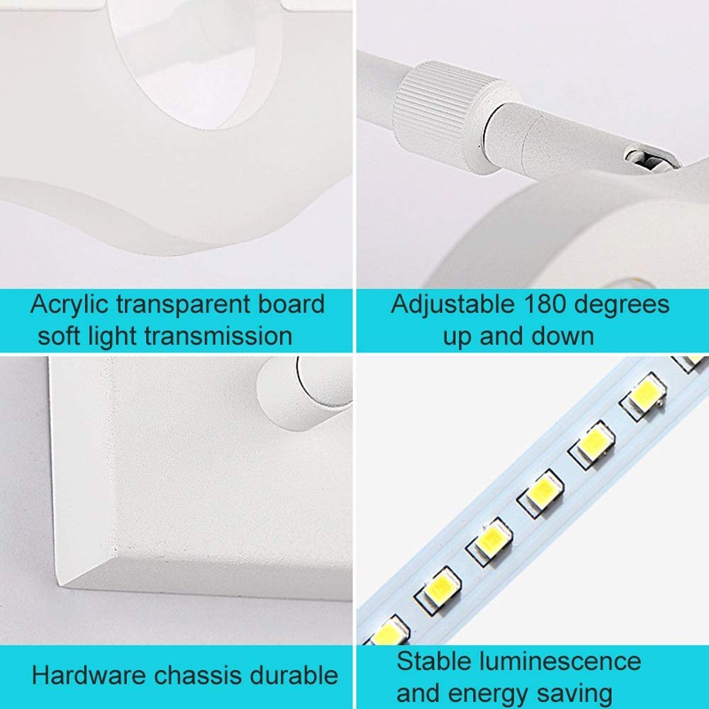 LED-Badezimmerspiegelleuchte, Make-up-Lampe, Moderne, wasserdichte Nebelscheinwerfer, einziehbare Spiegelfrontlampe für Waschraum-Spiegelleuchte, Beleuchtungskörper, 7 W, Neutralweiß